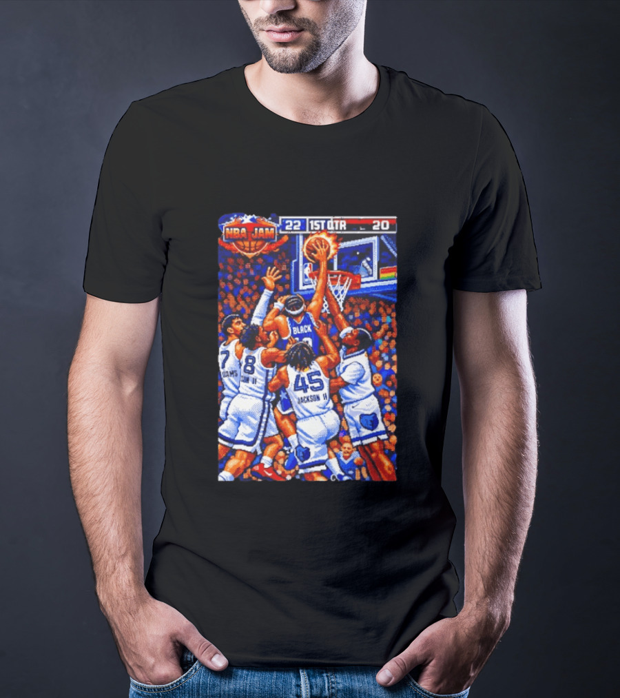 NBA Jam Memphis Grizzlies Adams Jackson Jr Black Players 22 1st QTR 20 T-Shirt