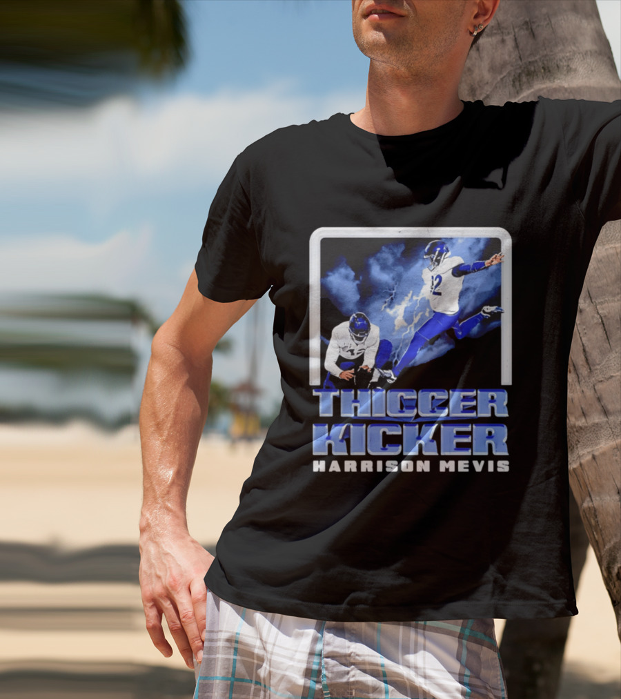 Harrison Mevis Thiccer Kicker Lightning Football Action T-Shirt