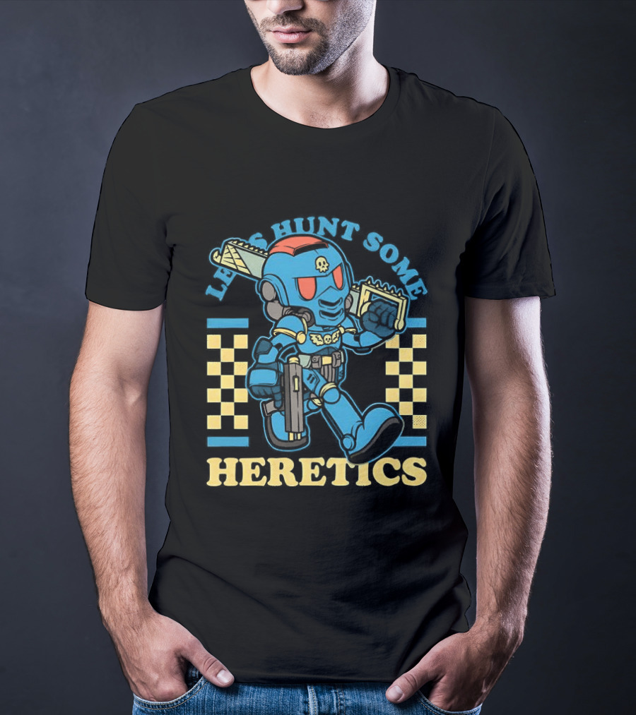 Let's Hunt Some Heretics Marine Blue Armor T-Shirt