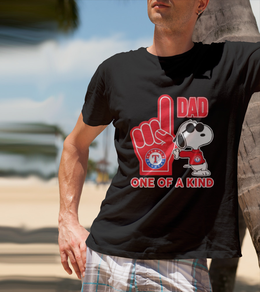 Snoopy Texas Rangers Dad One Of A Kind T-Shirt