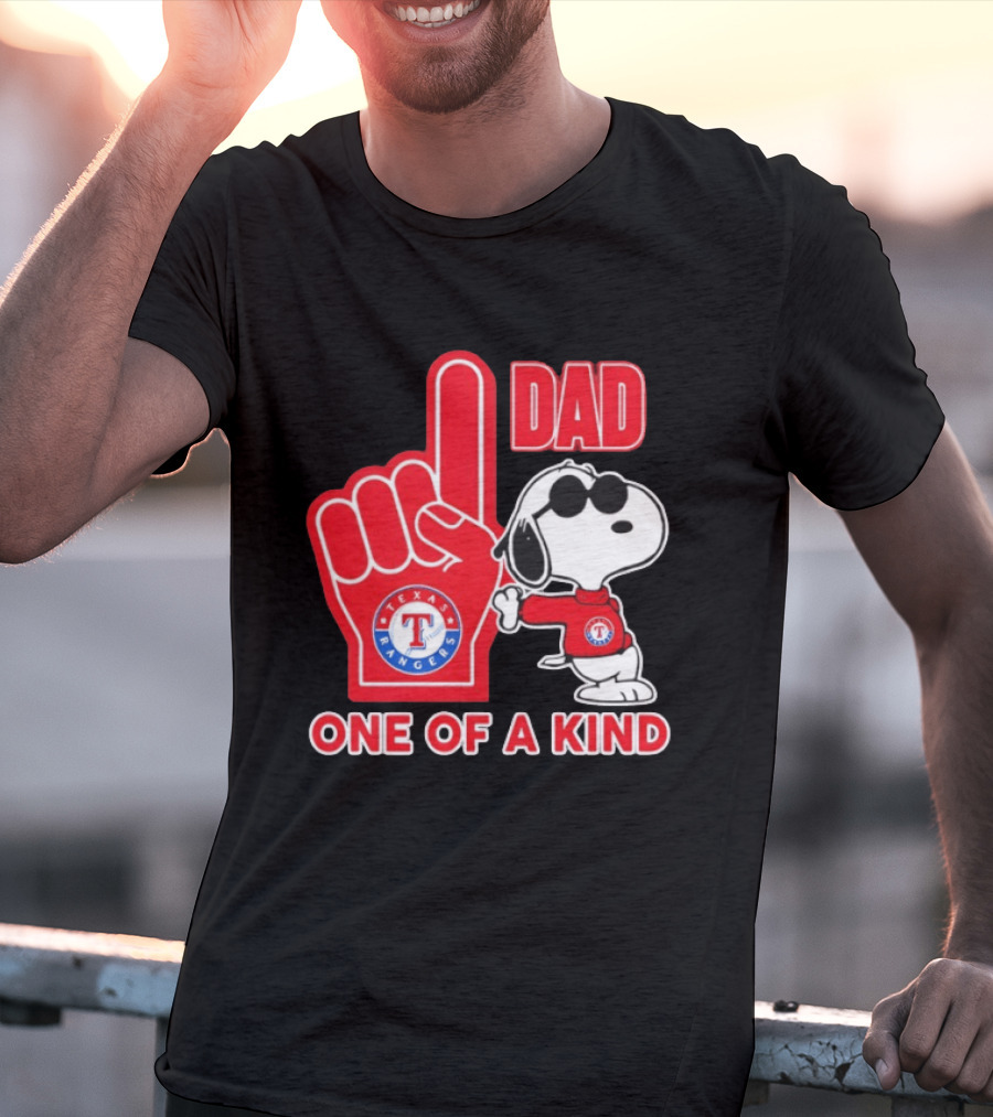 Snoopy Texas Rangers Dad One Of A Kind T-Shirt