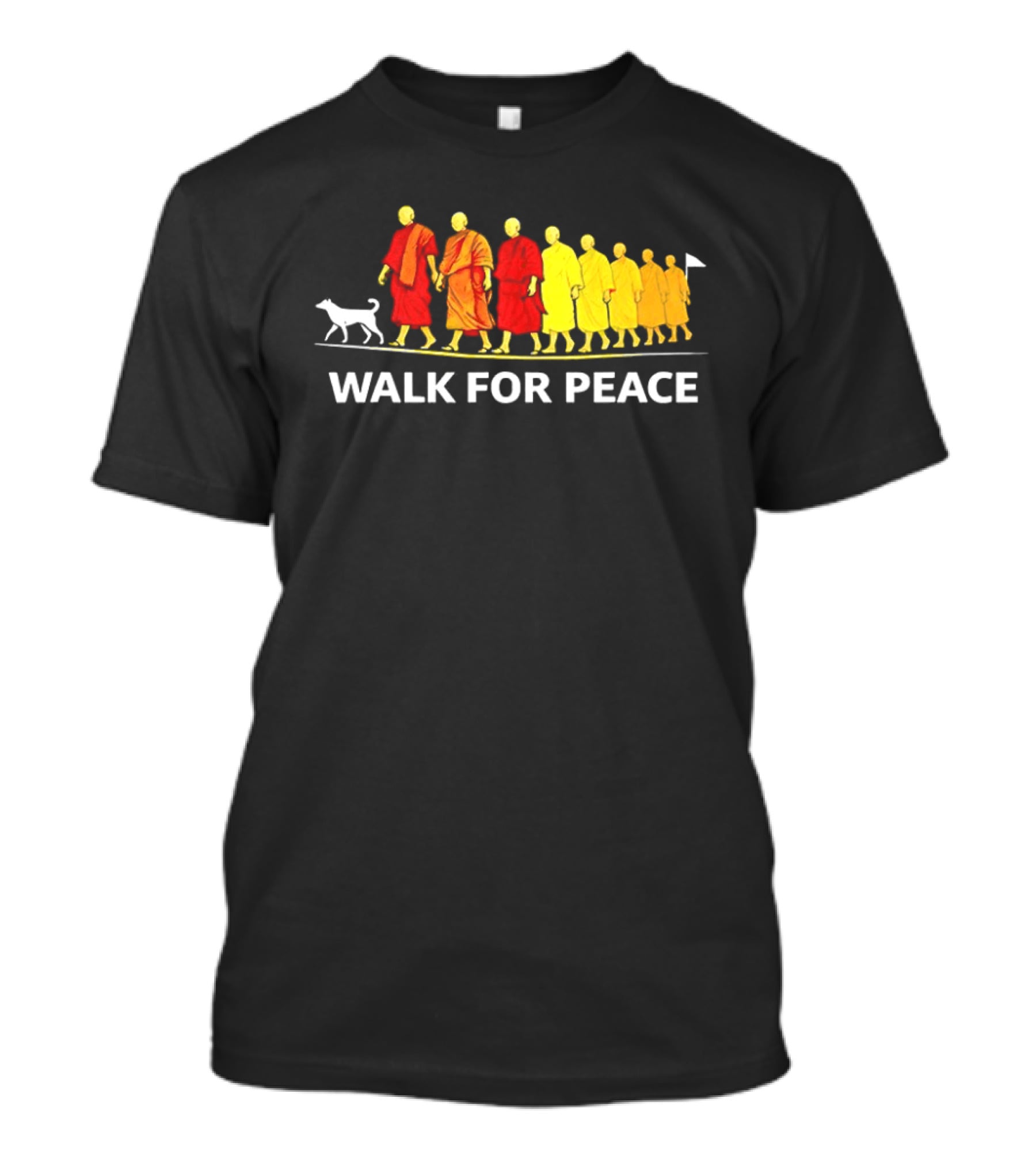 Walk For Peace Of Dog And Monks Pilgrimage Iconic Procession T-Shirt