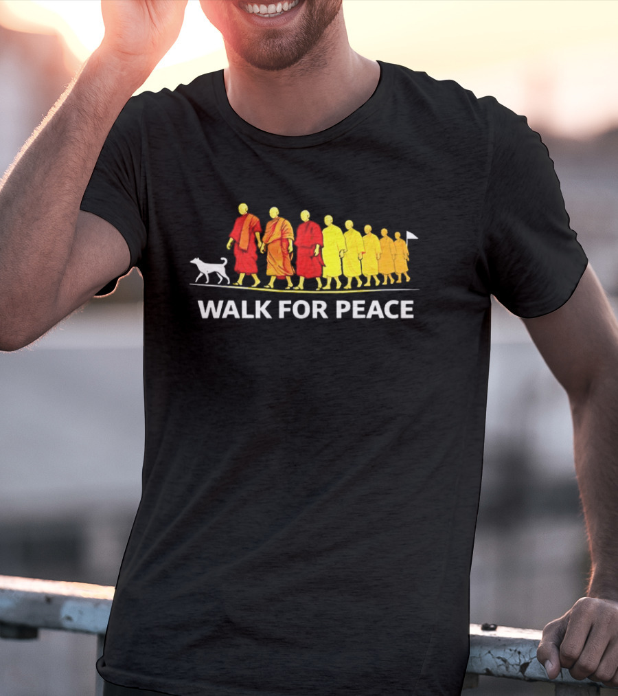 Walk For Peace Of Dog And Monks Pilgrimage Iconic Procession T-Shirt