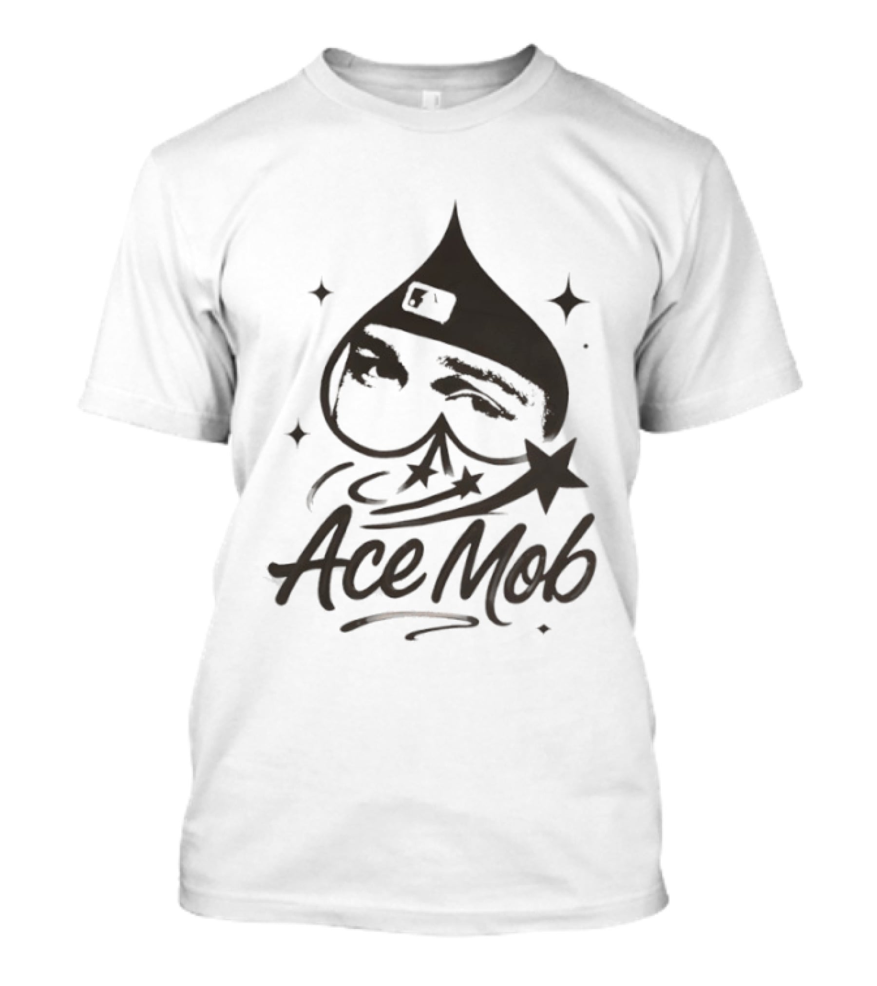 Ace Mob Spade Face Graffiti Stars T-Shirt