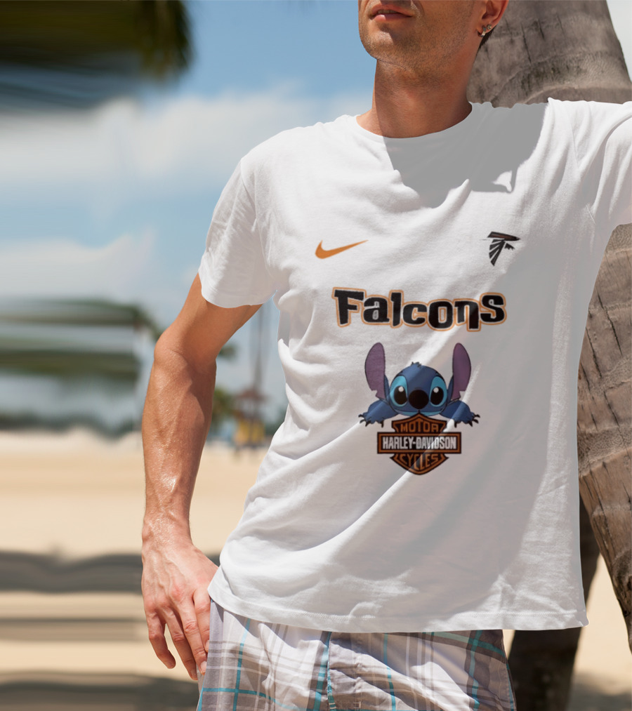 Atlanta Falcons Stitch Motocycle Cycles Football Nike T-Shirt