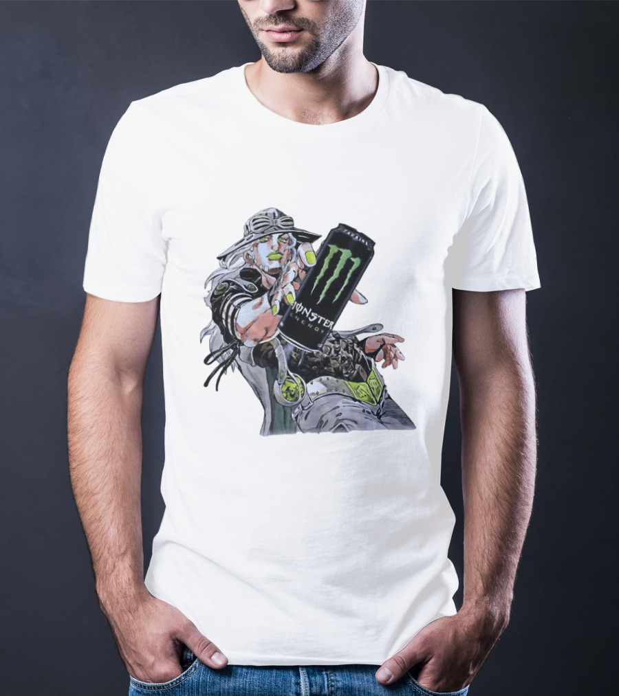 Gyro Zeppeli JoJo's Bizarre Adventure Meets Monster Energy T-Shirt