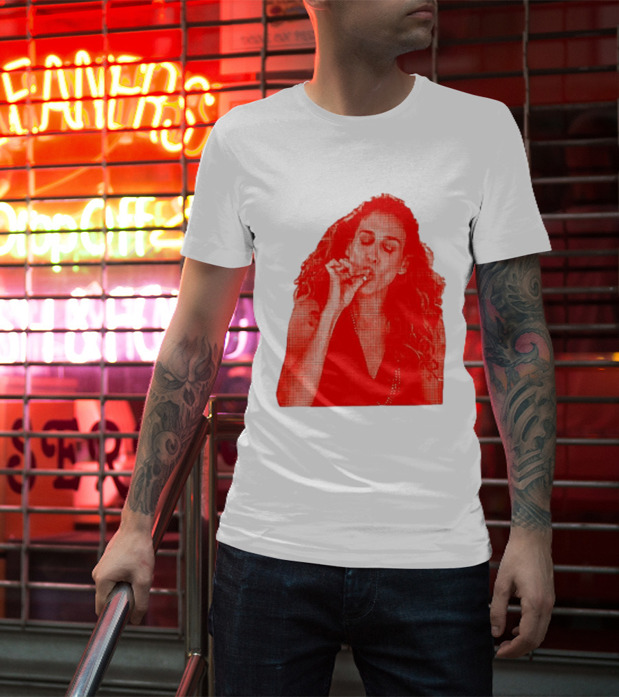 Lit Carrie Smoking Scene Red Artistic T-Shirt