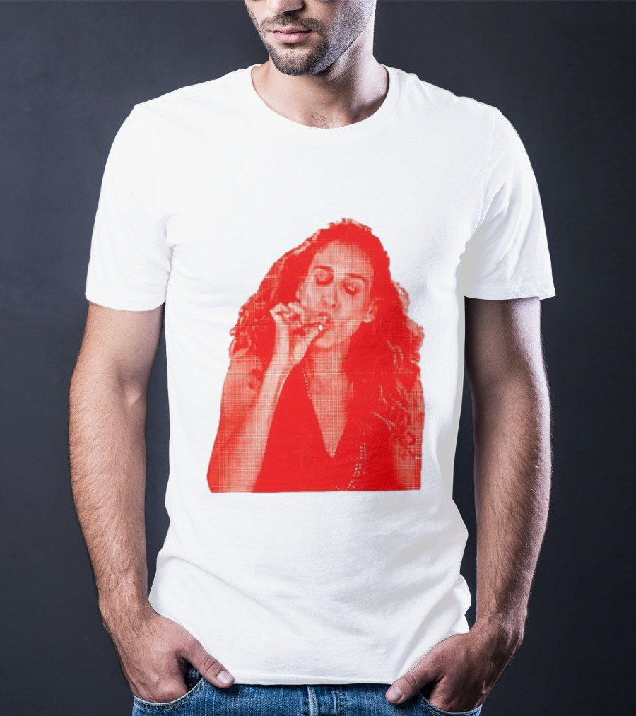 Lit Carrie Smoking Scene Red Artistic T-Shirt