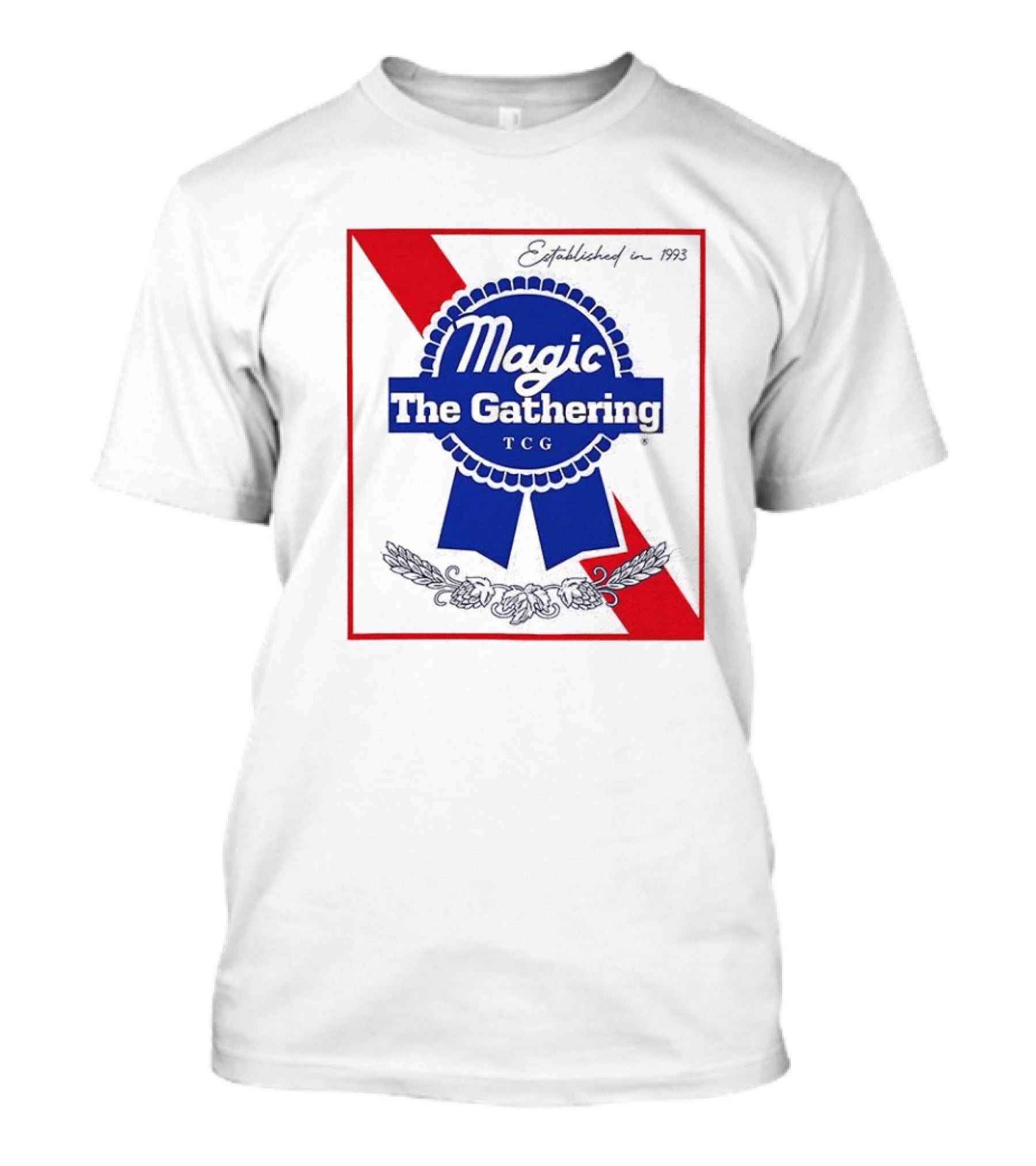 Magic The Gathering Pabst Established 1993 Vintage Style Ribbon T-Shirt