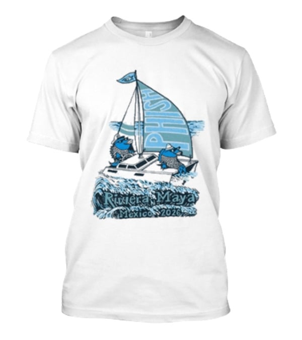 Phish Riviera Maya Mexico 2026 Pollock Waves Ship Fish T-Shirt
