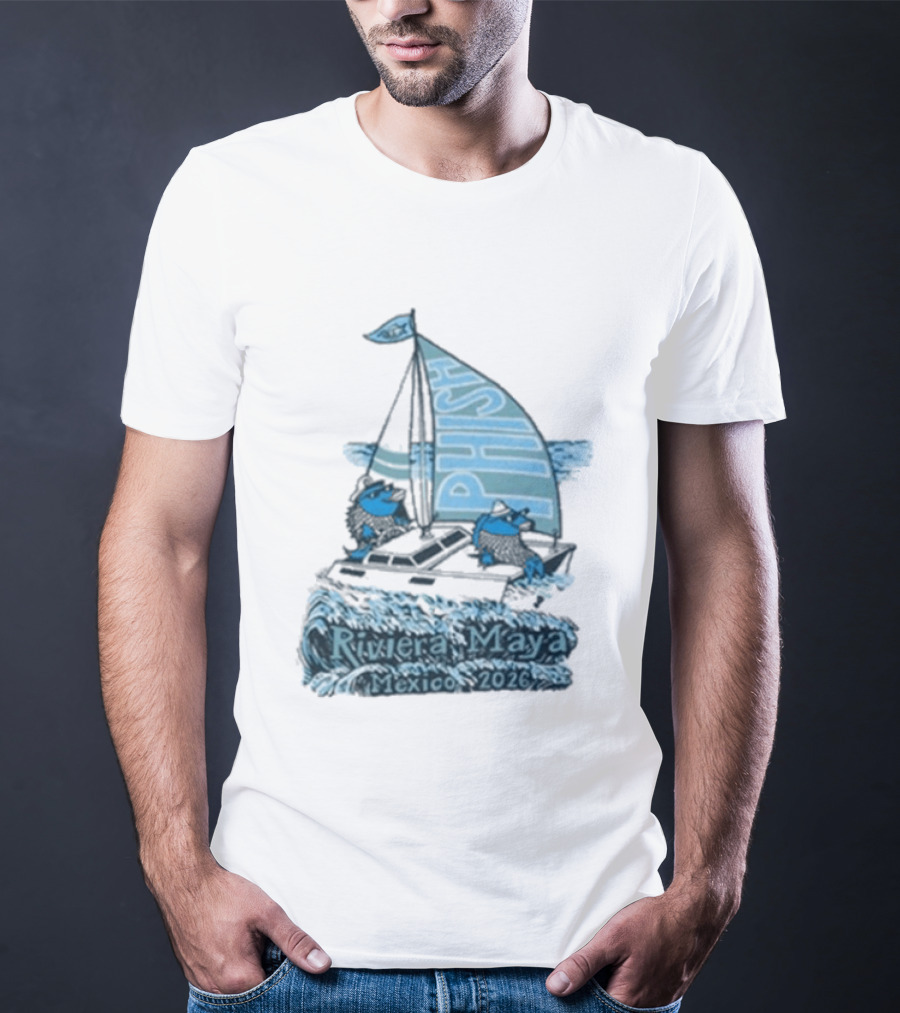 Phish Riviera Maya Mexico 2026 Pollock Waves Ship Fish T-Shirt