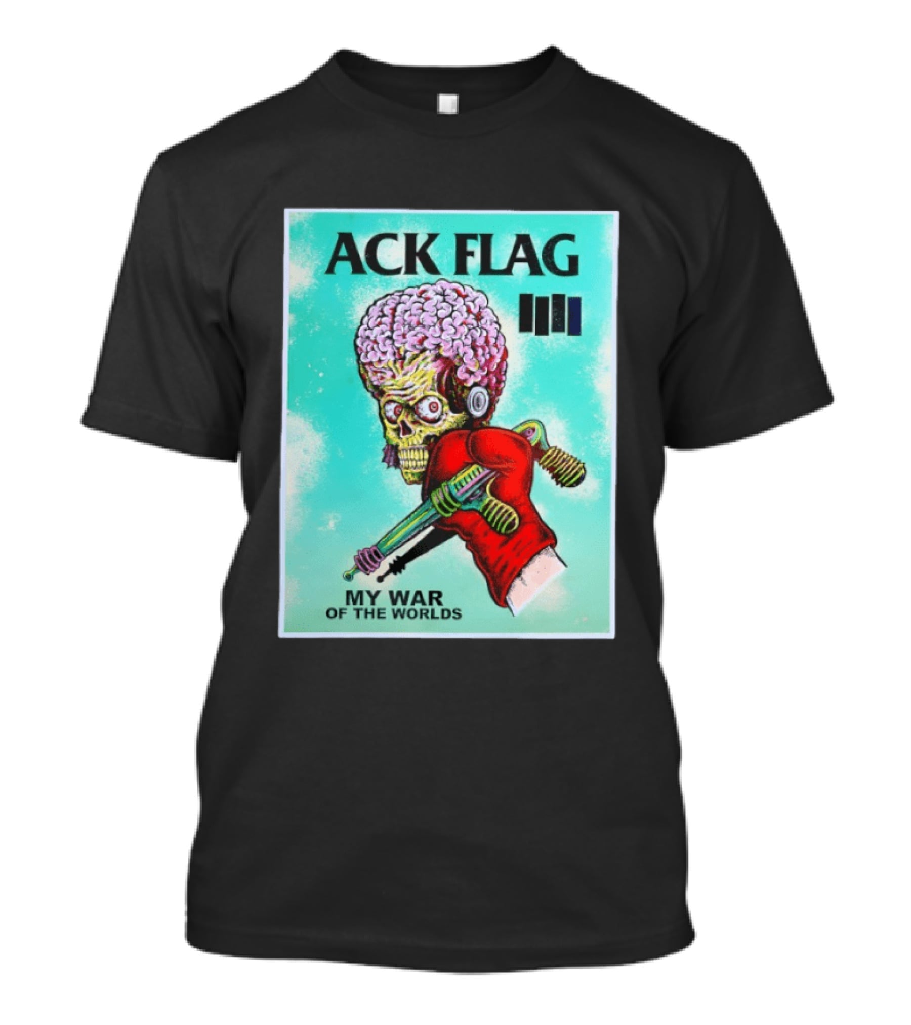 Ack Flag Martian Warrior My War Of The Worlds Retro Sci Fi T-Shirt