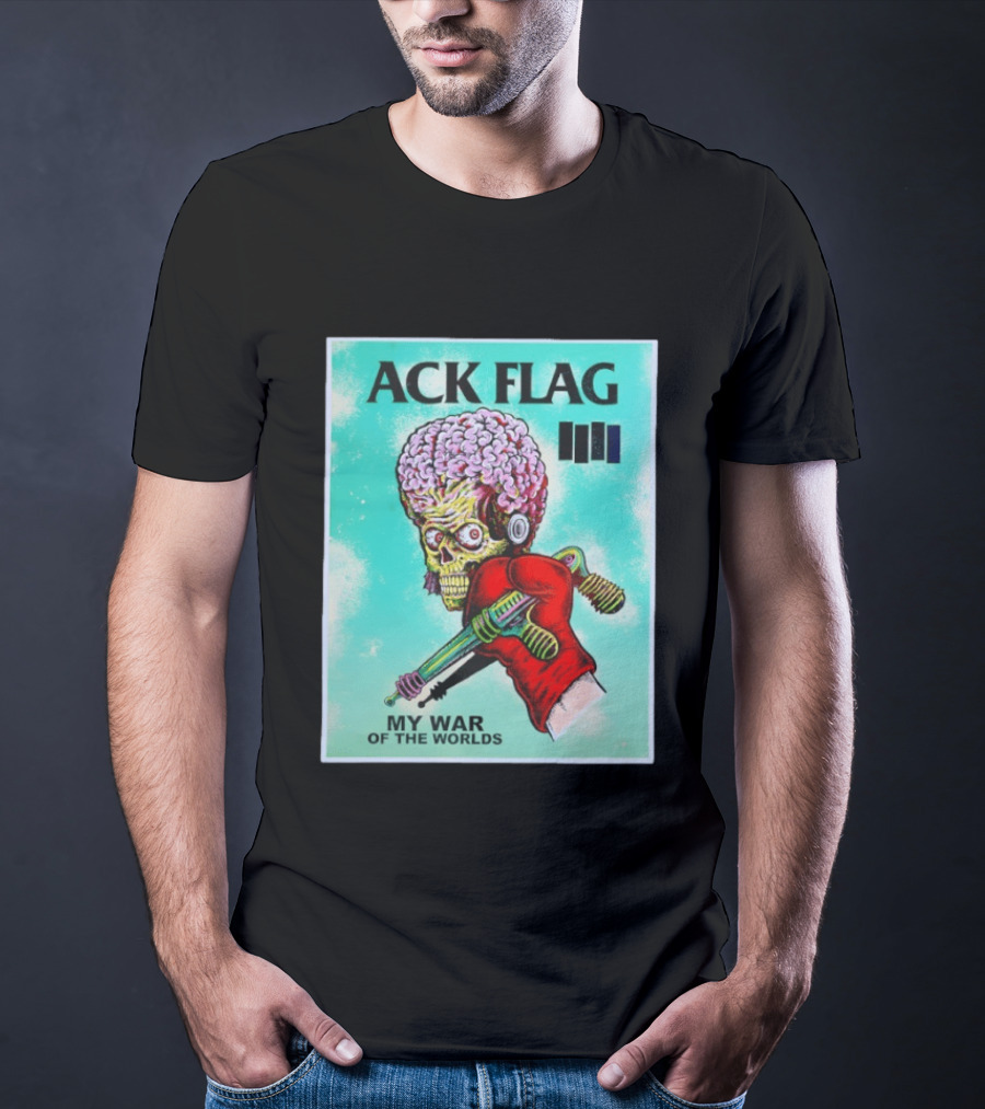 Ack Flag Martian Warrior My War Of The Worlds Retro Sci Fi T-Shirt