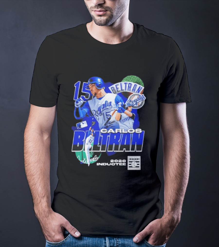 Kansas City Royals Carlos Beltran 15 Hall Of Fame Inducted 2026 T-Shirt