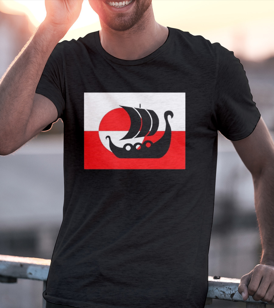 Denmark Greenland Flag Not For Sale Support Danish Viking Warship T-Shirt