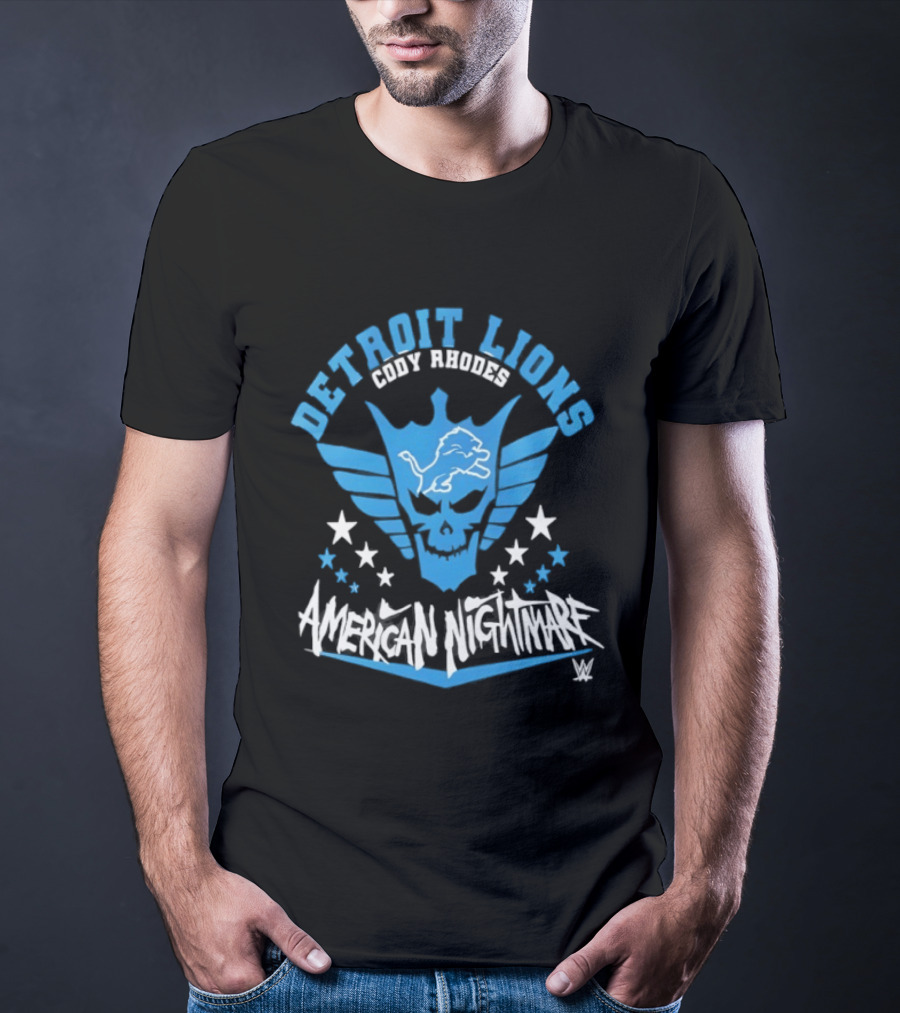 Detroit Lions Cody Rhodes American Nightmare WWE T-Shirt
