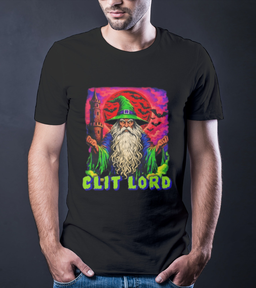 Clit Lord Wizard With Castle And Bats T-Shirt