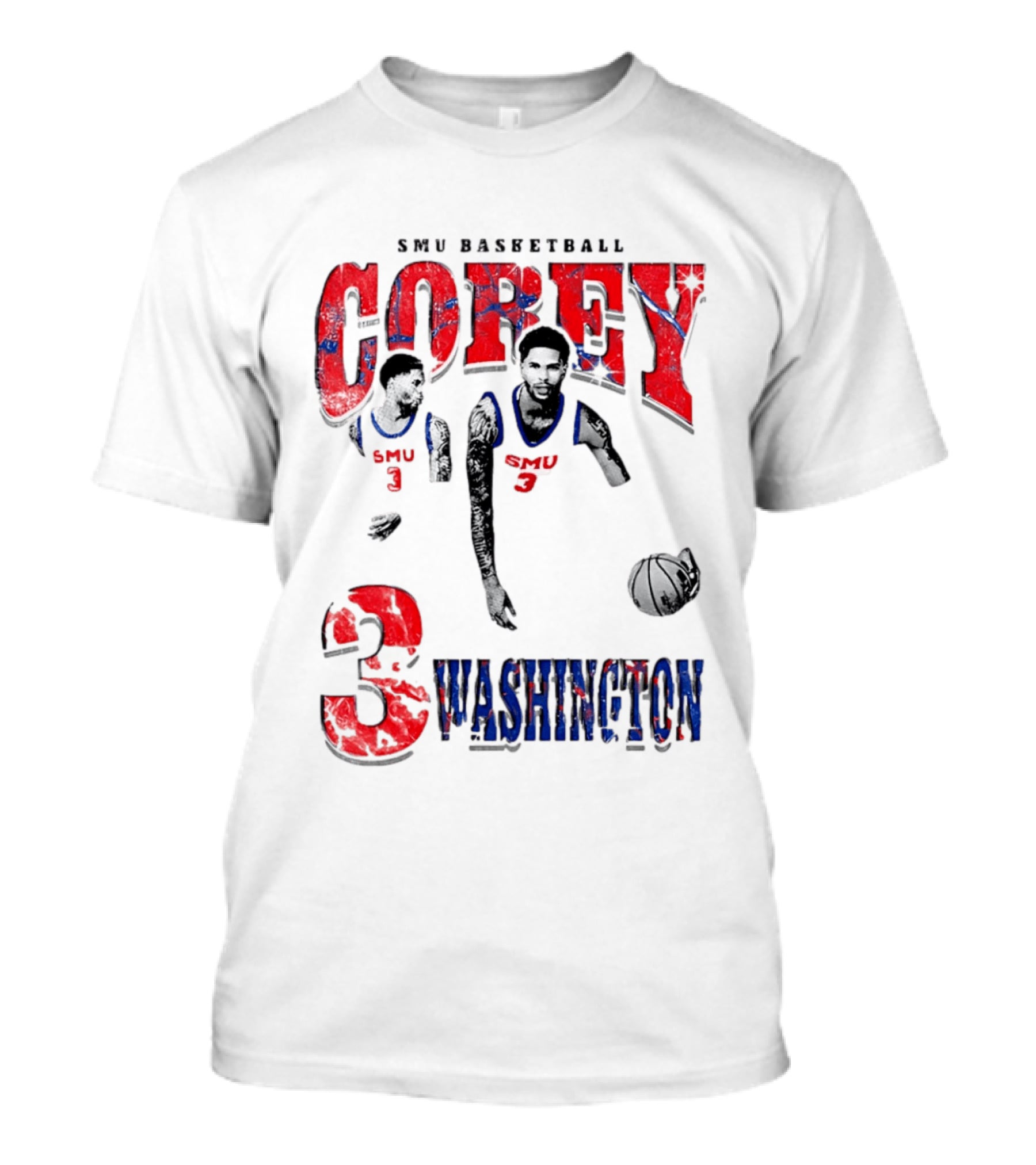 SMU Basketball Corey Washington 3 T-Shirt