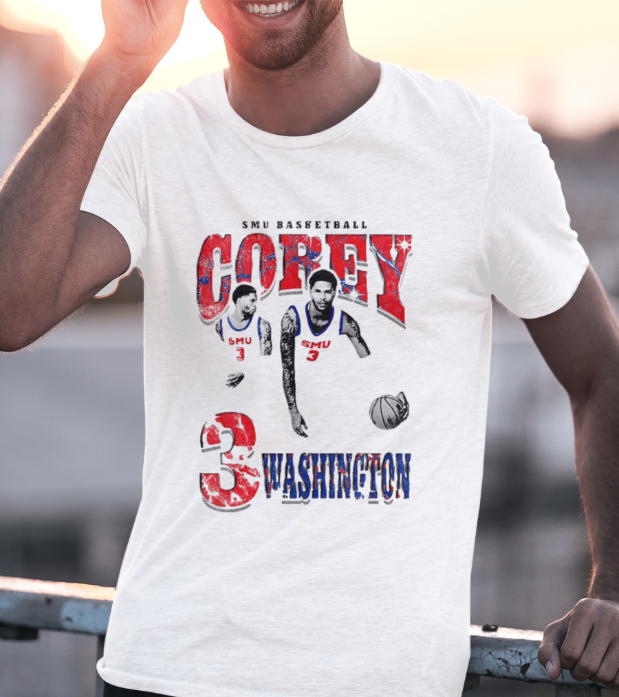 SMU Basketball Corey Washington 3 T-Shirt