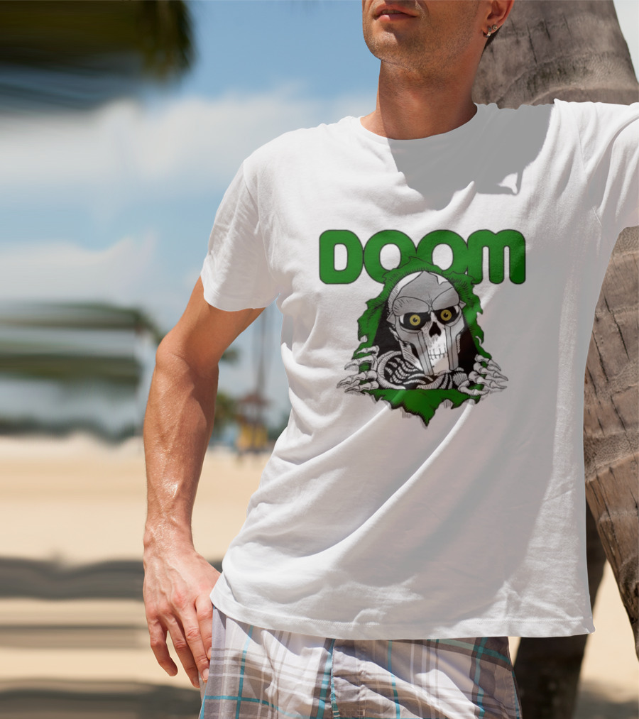 DOOM Skeleton Mask And Bones T-Shirt