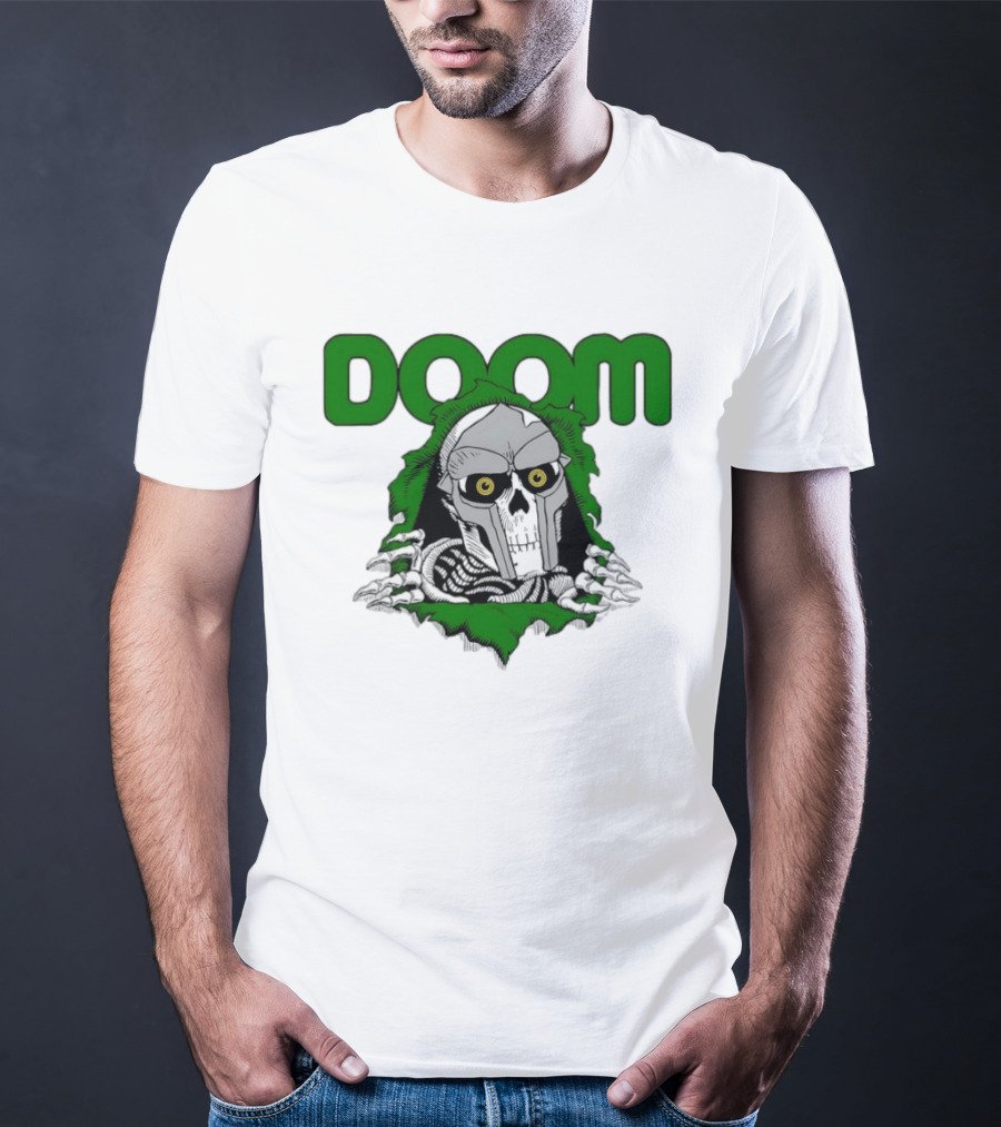 DOOM Skeleton Mask And Bones T-Shirt