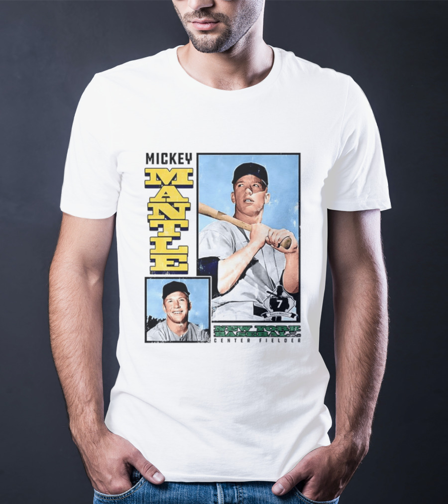 Mickey Mantle New York Yankees Center Fielder Number 7 Baseball Player T-Shirt