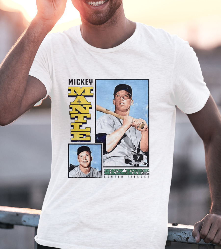 Mickey Mantle New York Yankees Center Fielder Number 7 Baseball Player T-Shirt