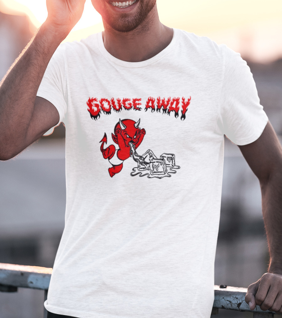 Gouge Away Red Devil Smashing Ice Cubes T-Shirt