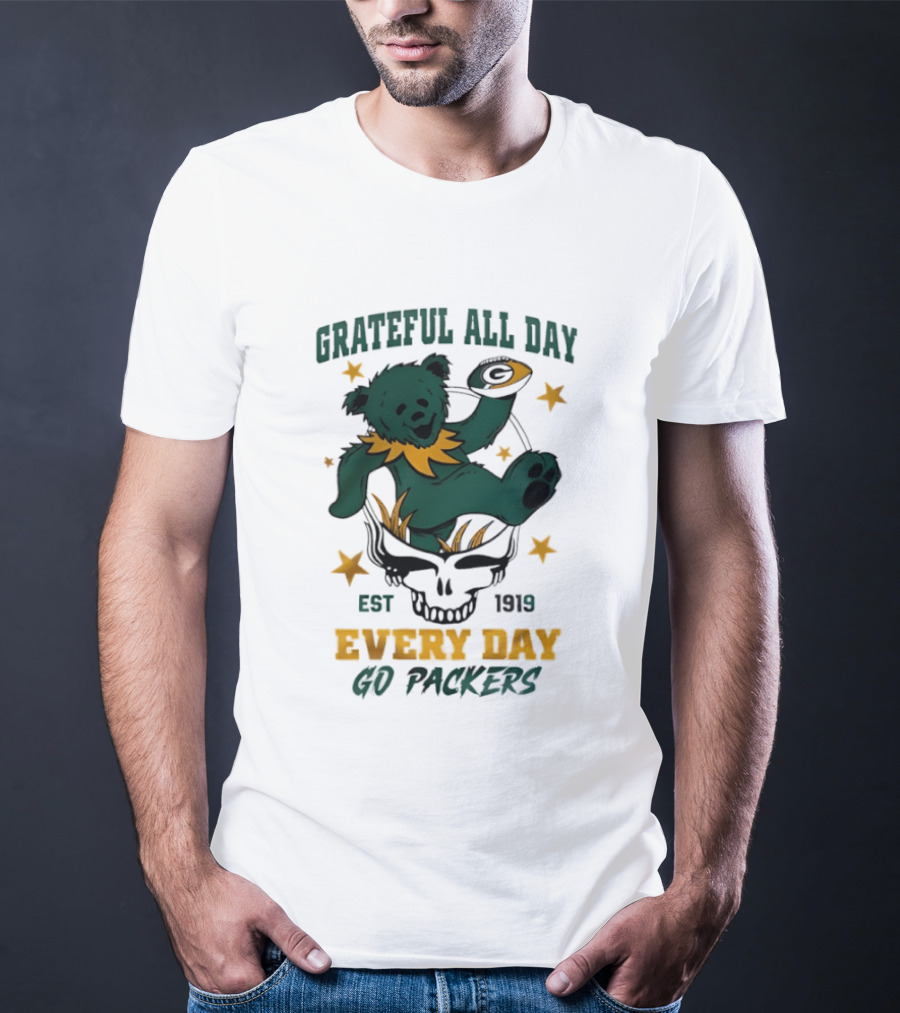 Grateful All Day Every Day Go Packers Est 1919 T-Shirt