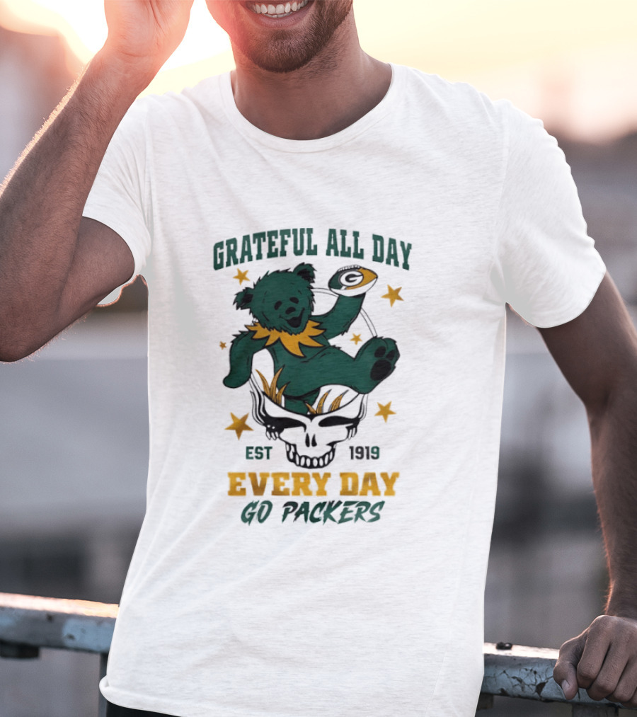 Grateful All Day Every Day Go Packers Est 1919 T-Shirt