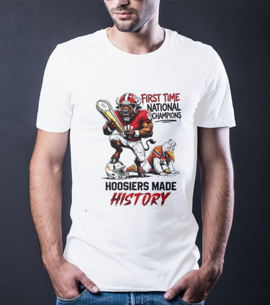 Hoosiers Made History First Time National Champions Mascots Ibis Bison T-Shirt