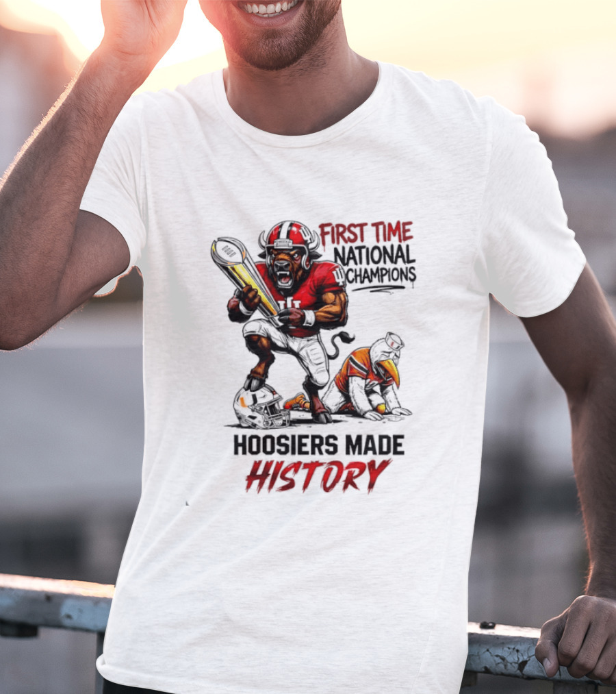 Hoosiers Made History First Time National Champions Mascots Ibis Bison T-Shirt
