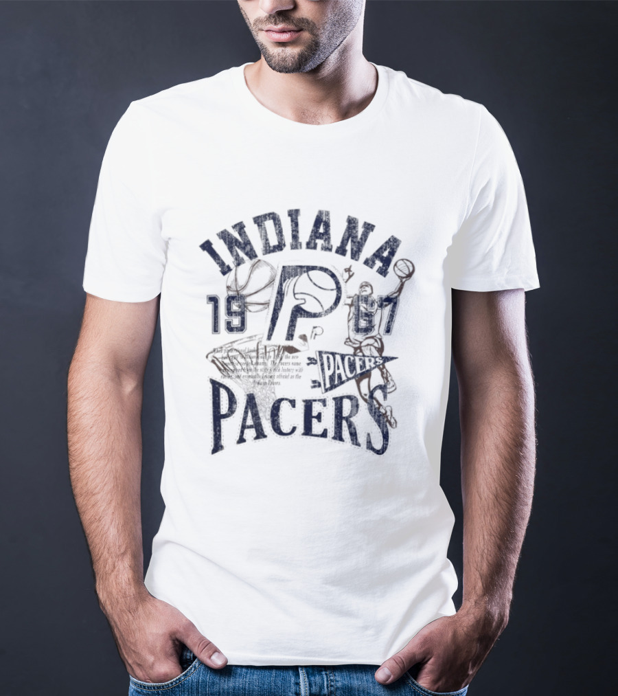Indiana Pacers 1967 Heritage Dunks Basketball T-Shirt