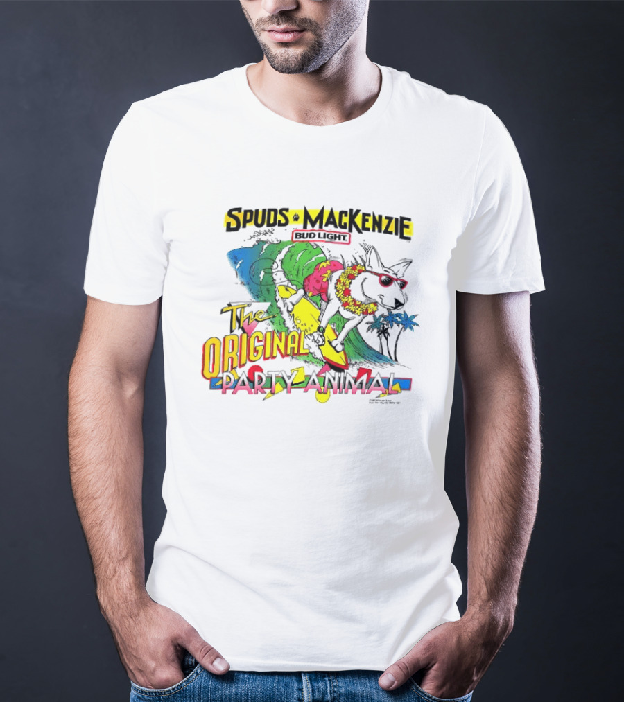 Spuds MacKenzie Bud Light Surfing The Original Party Animal T-Shirt