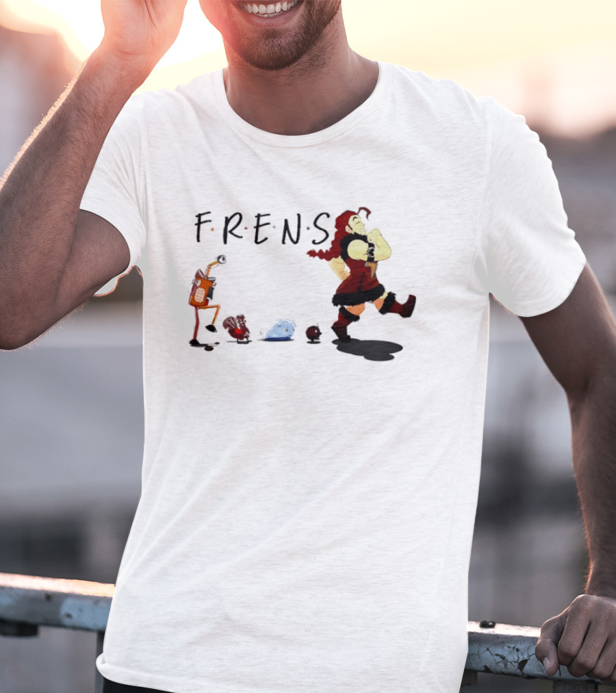 Taz And Frens Marching Group With Character Silhouettes And Fun T-Shirt