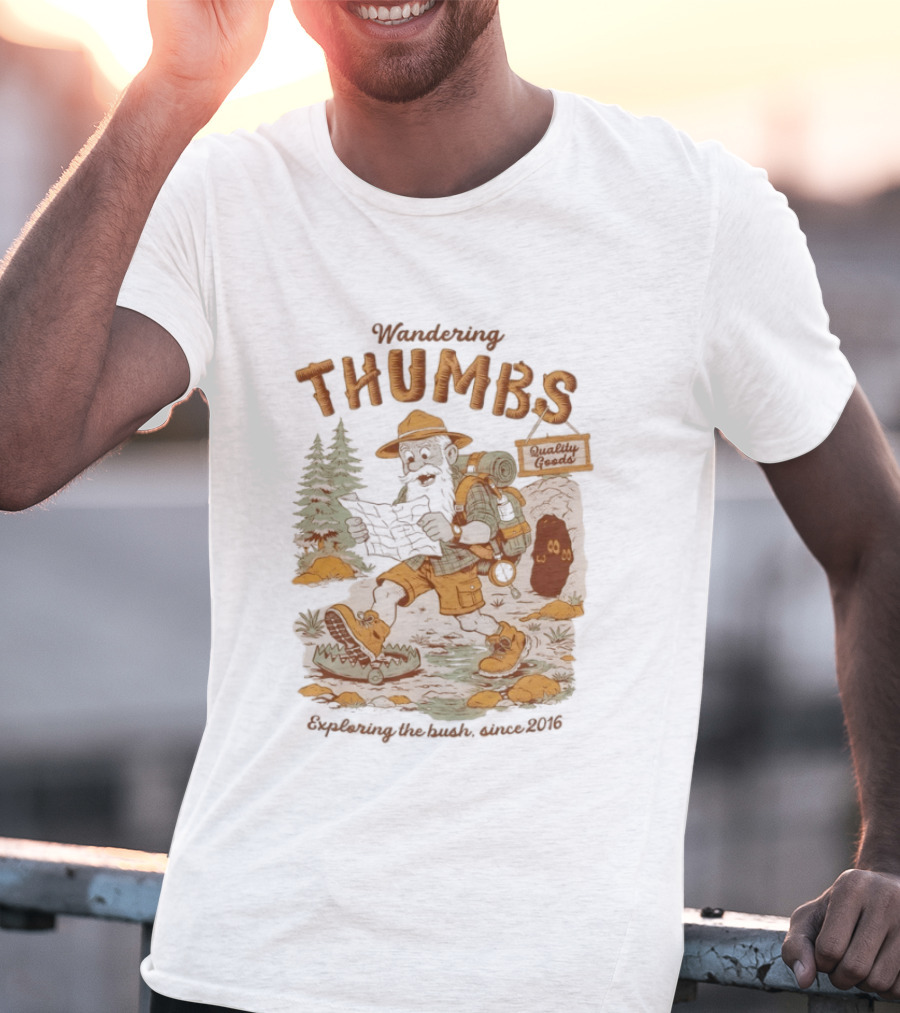 Wandering Thumbs Exploring The Bush Cowboy Bear Camping Since 2016 T-Shirt