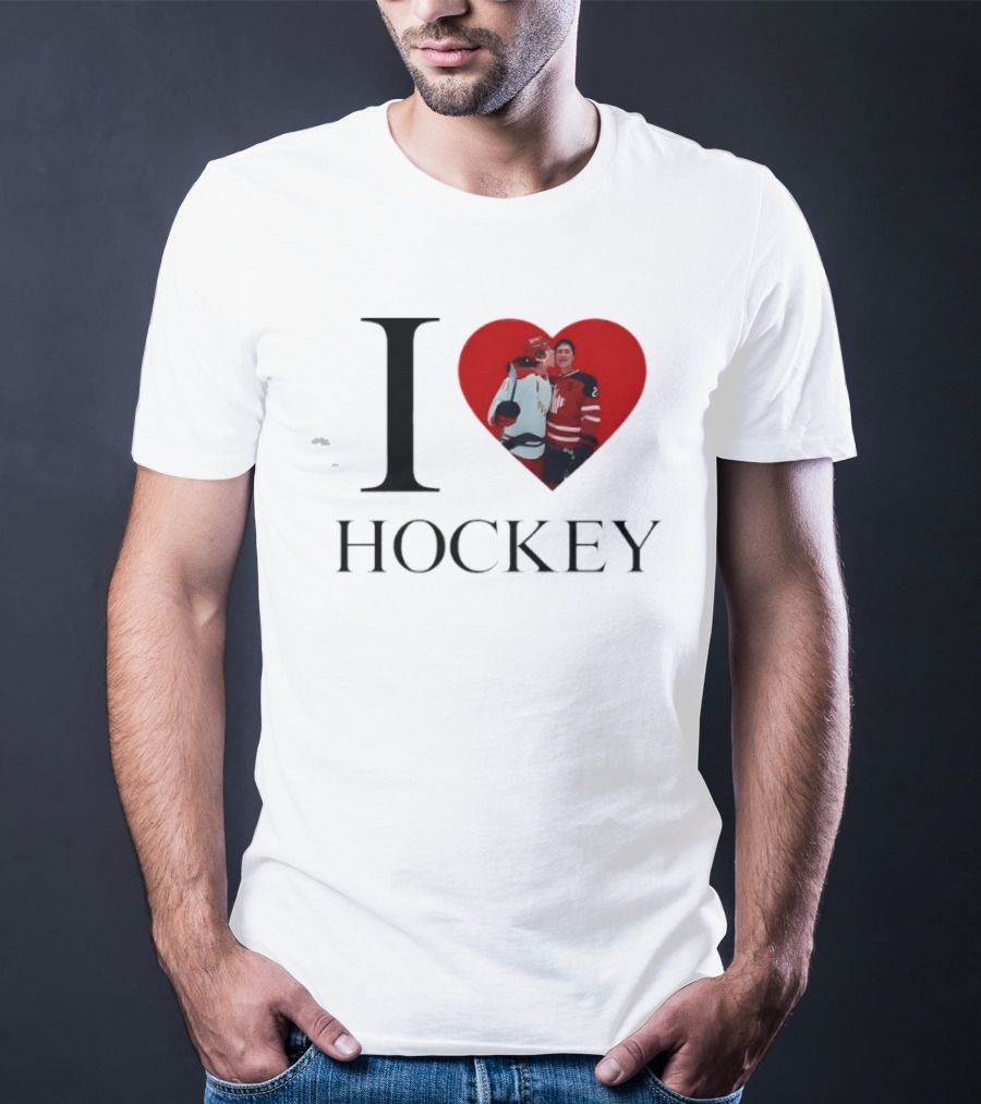 Williams & Storrie I Love Hockey Players Red Heart T-Shirt