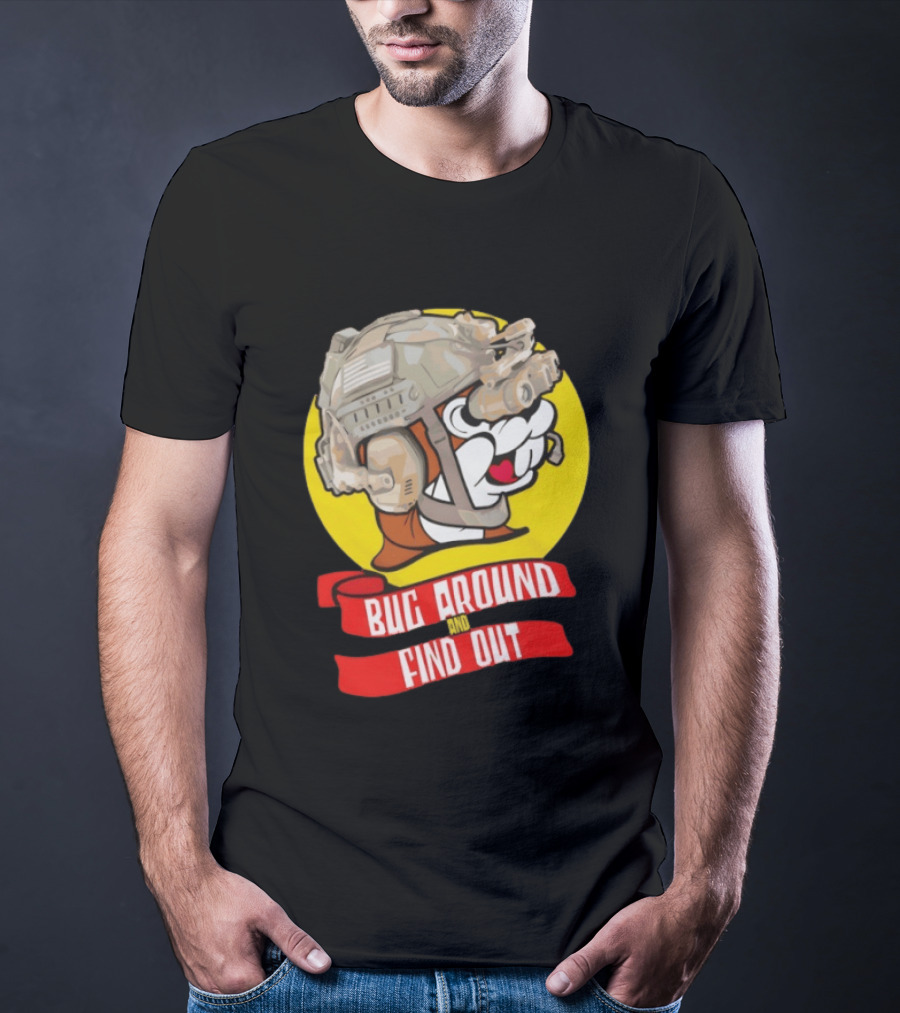 Beaver Army Bug Around And Find Out Helmet Cartoon Fandom T-Shirt