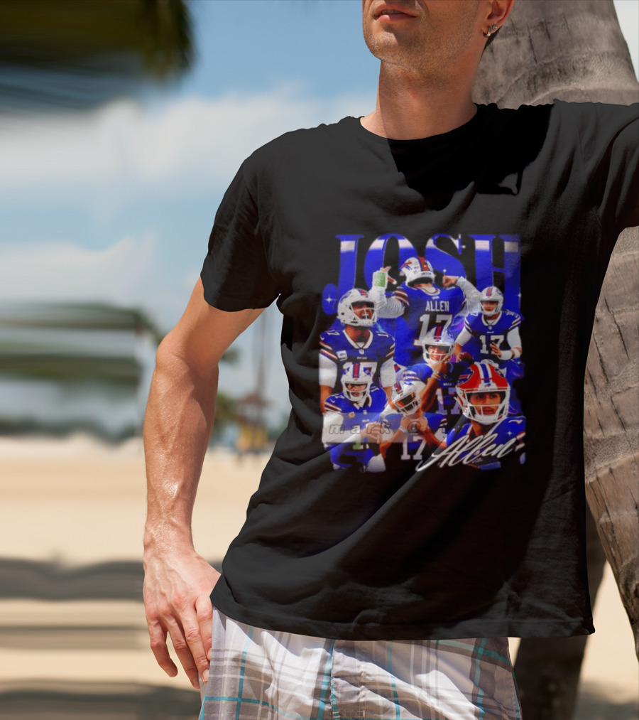 Buffalo Bills Josh Allen Quarterback Celebration Montage T-Shirt