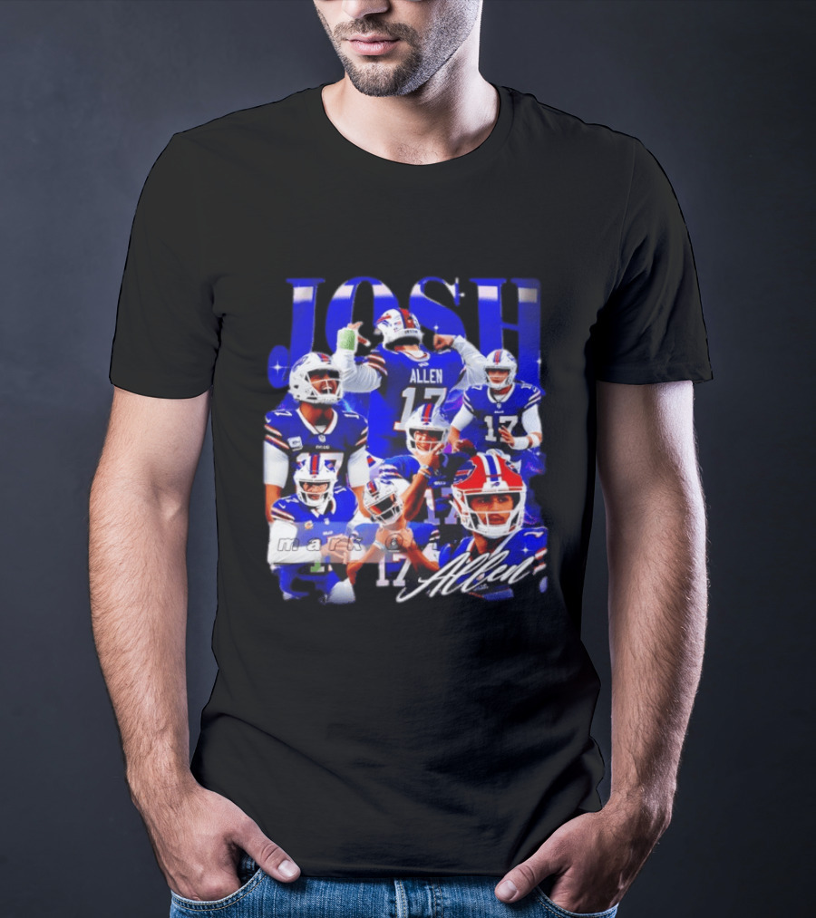 Buffalo Bills Josh Allen Quarterback Celebration Montage T-Shirt