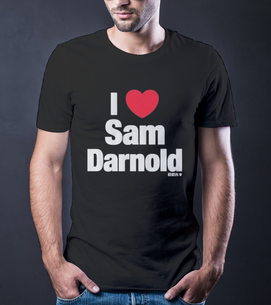 I Love Sam Darnold Heart Design Fan T-Shirt
