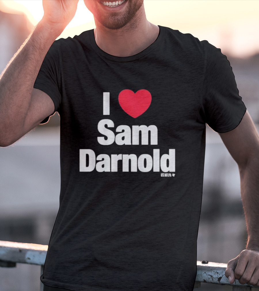 I Love Sam Darnold Heart Design Fan T-Shirt
