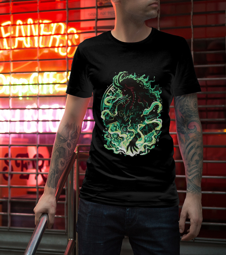 Loki Norse God Of Mischief Mythology With Serpents And Runes T-Shirt