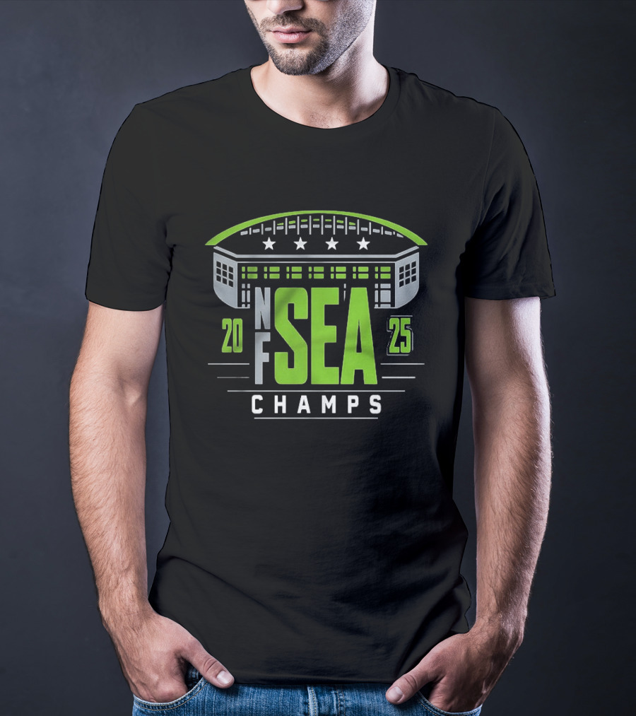 Seattle Seahawks 2025 NF SEA Champs Stadium Victory Stars T-Shirt