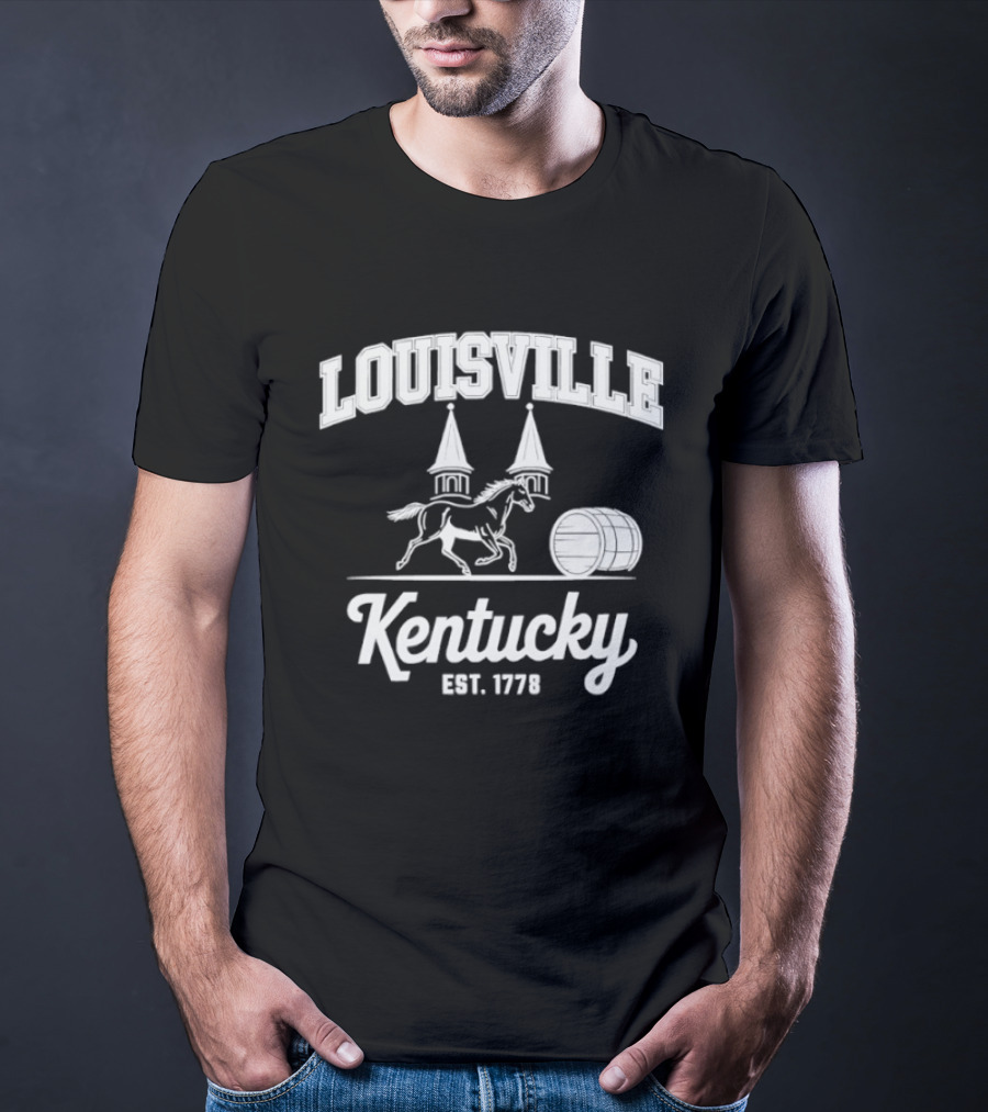 Louisville Kentucky Est 1778 Traditions Horse Racing Barrel T-Shirt