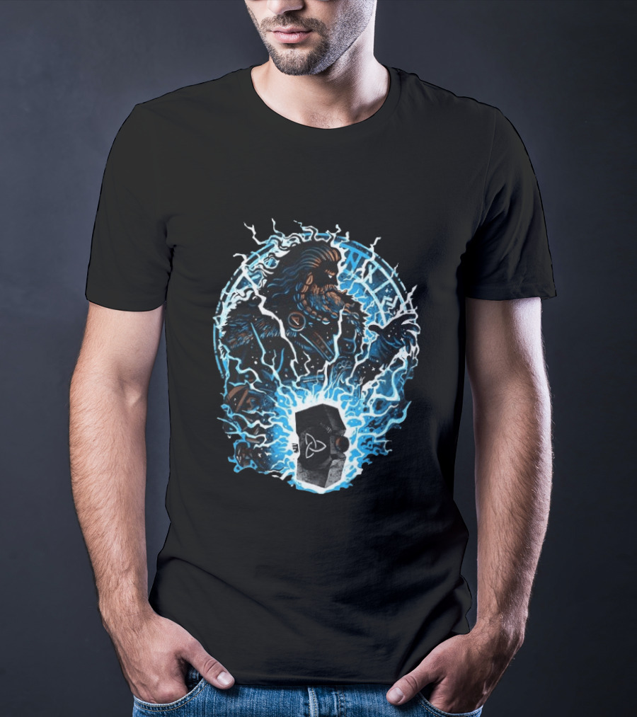 Thor Norse God Of Thunder Mjolnir Lightning Power Norse Mythology T-Shirt