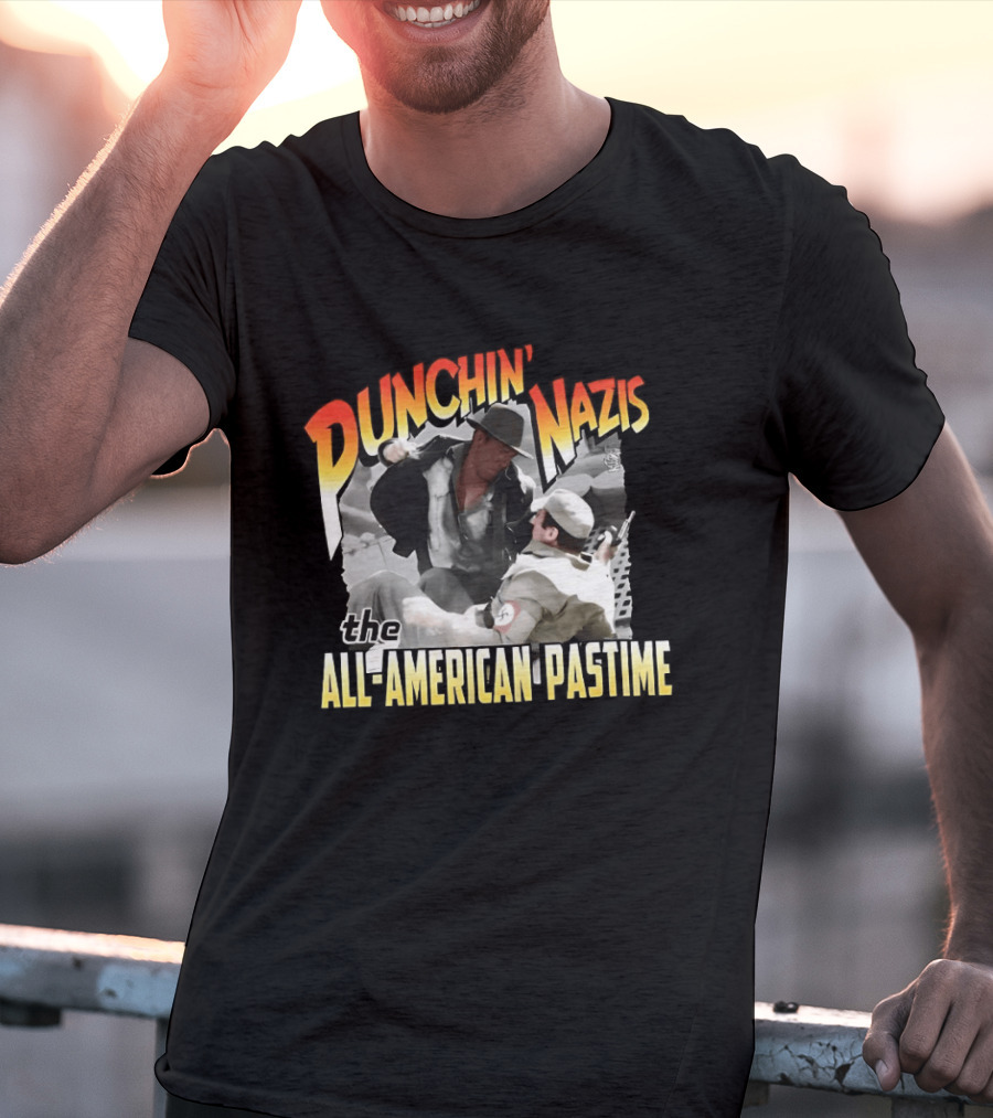 Punchin' Nazis The All American Pastime Vintage Action Scene T-Shirt