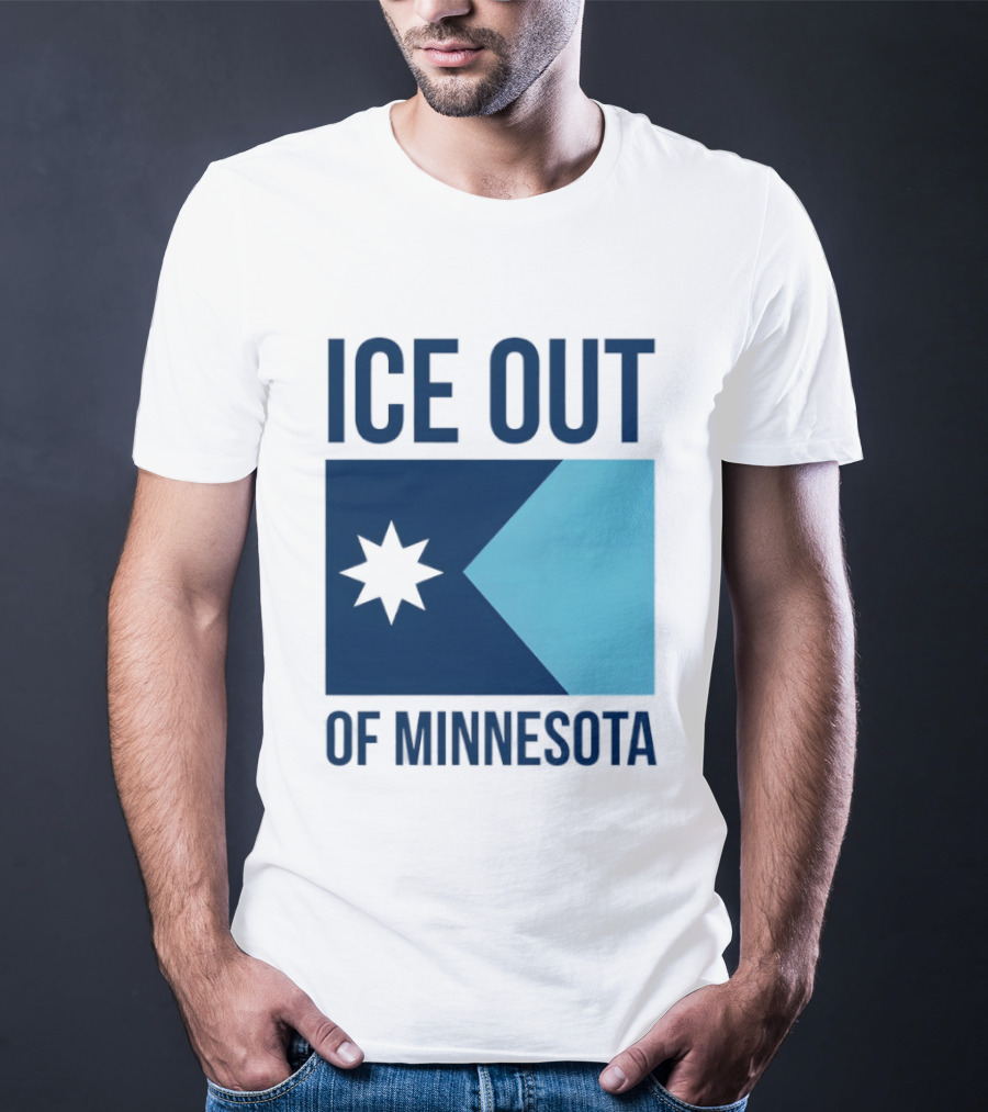 ICE Out Of Minnesota Star Flag T-Shirt