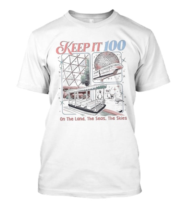 Keep It 100 On The Land The Seas The Skies Vintage Adventure T-Shirt