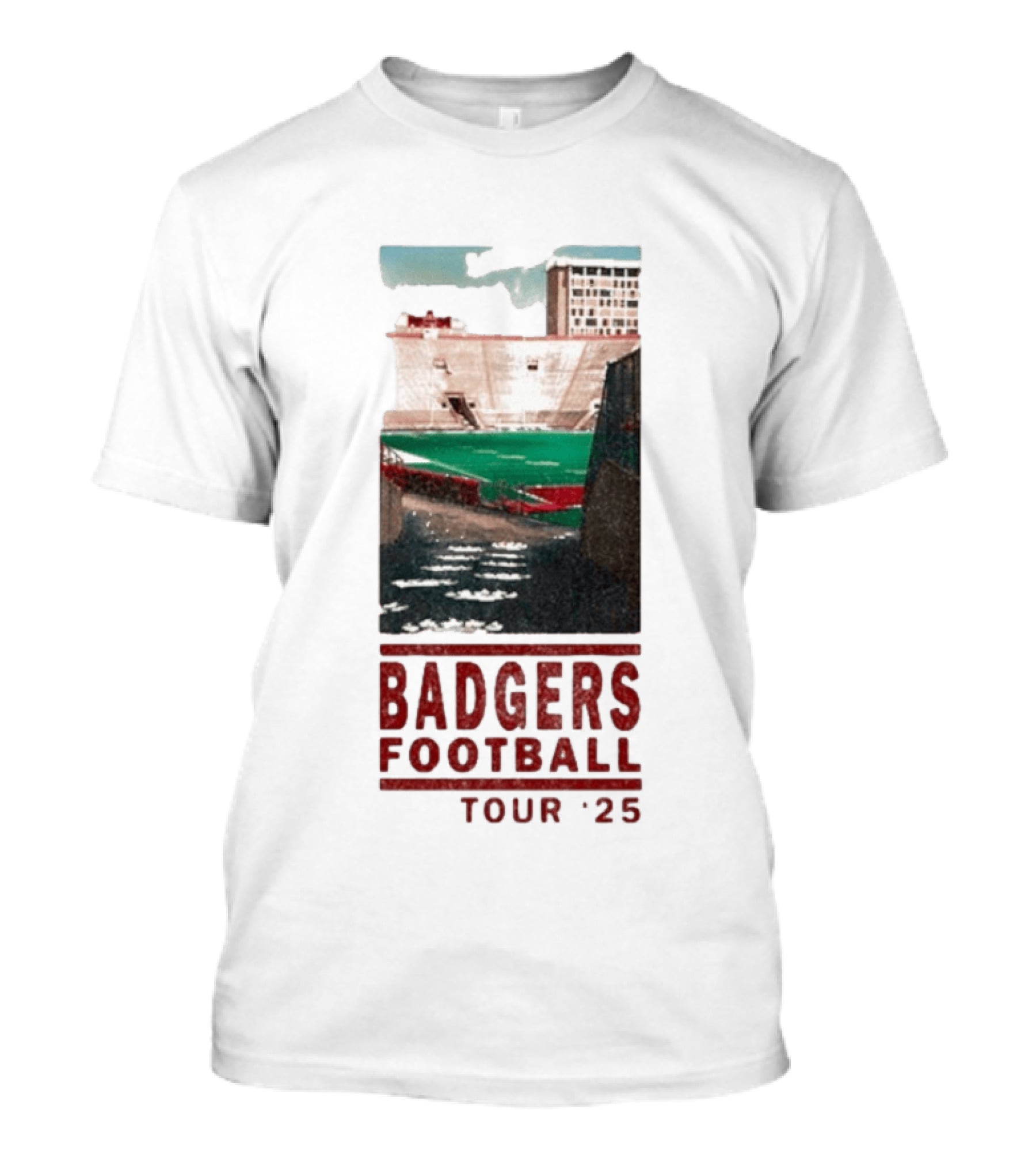 Badgers Football Tour 2025 Stadium Scene T-Shirt